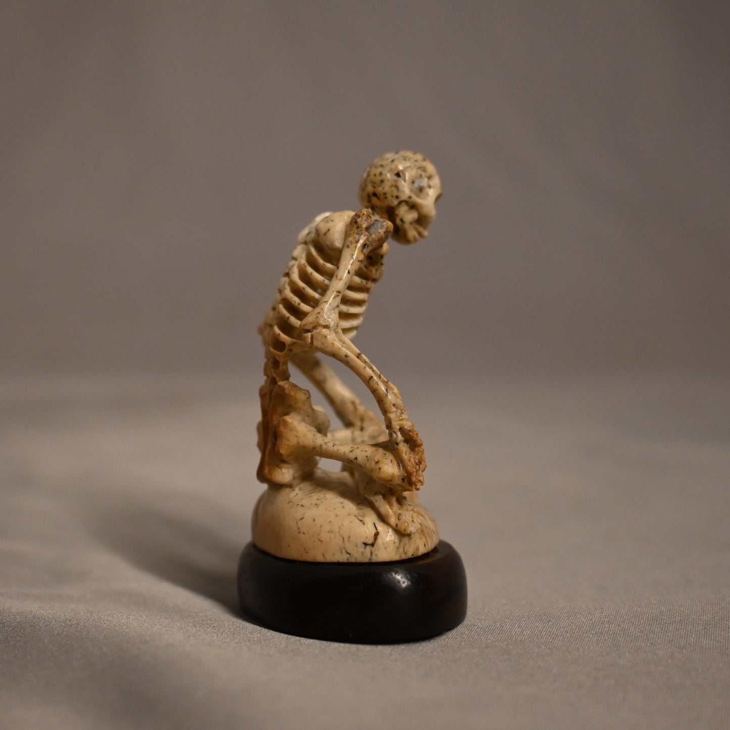 Bone Carved Skeleton Sitting