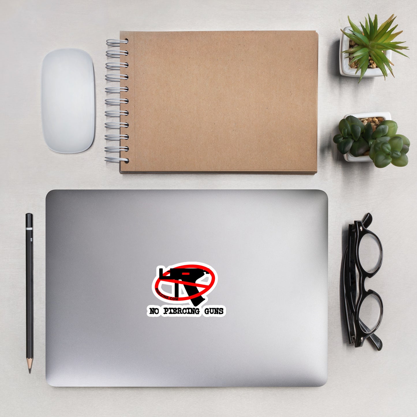 No Piercing Guns Bubble-free stickers