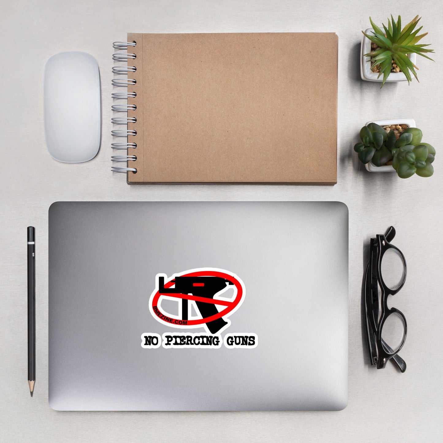 No Piercing Guns Bubble-free stickers
