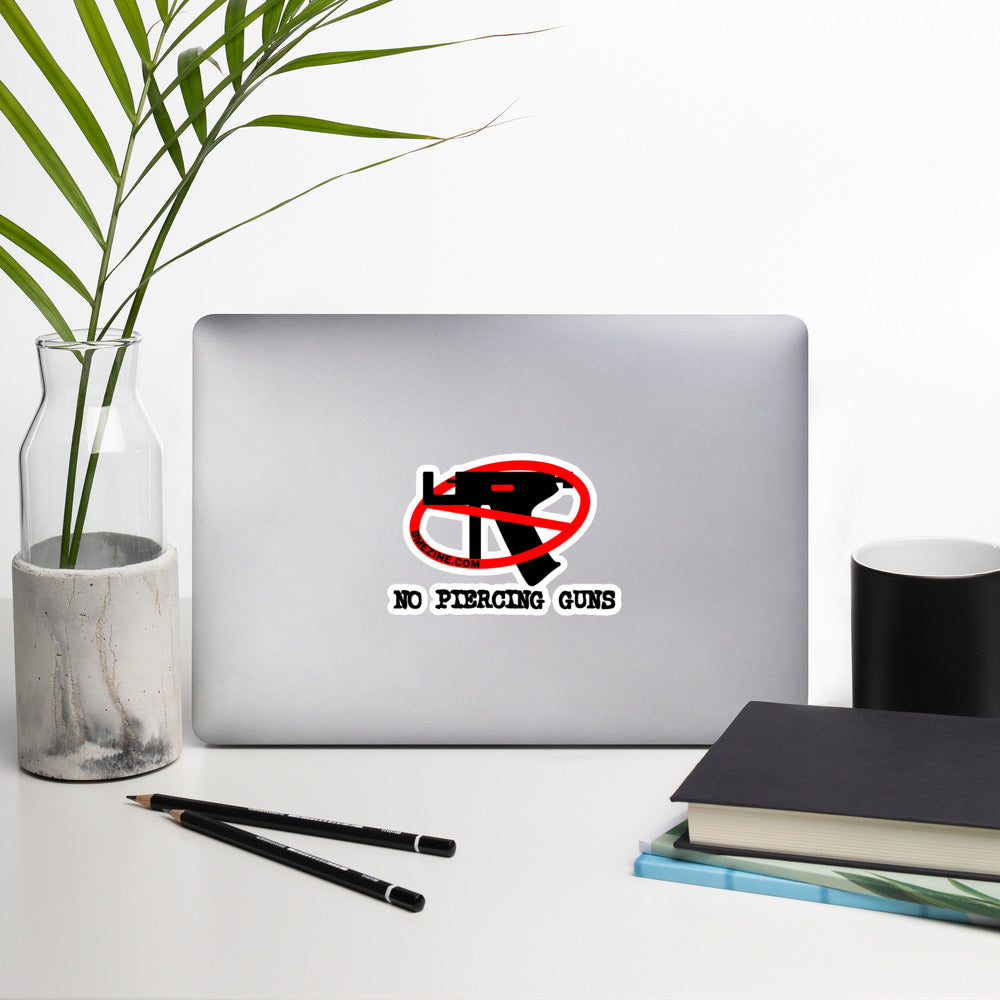 No Piercing Guns Bubble-free stickers