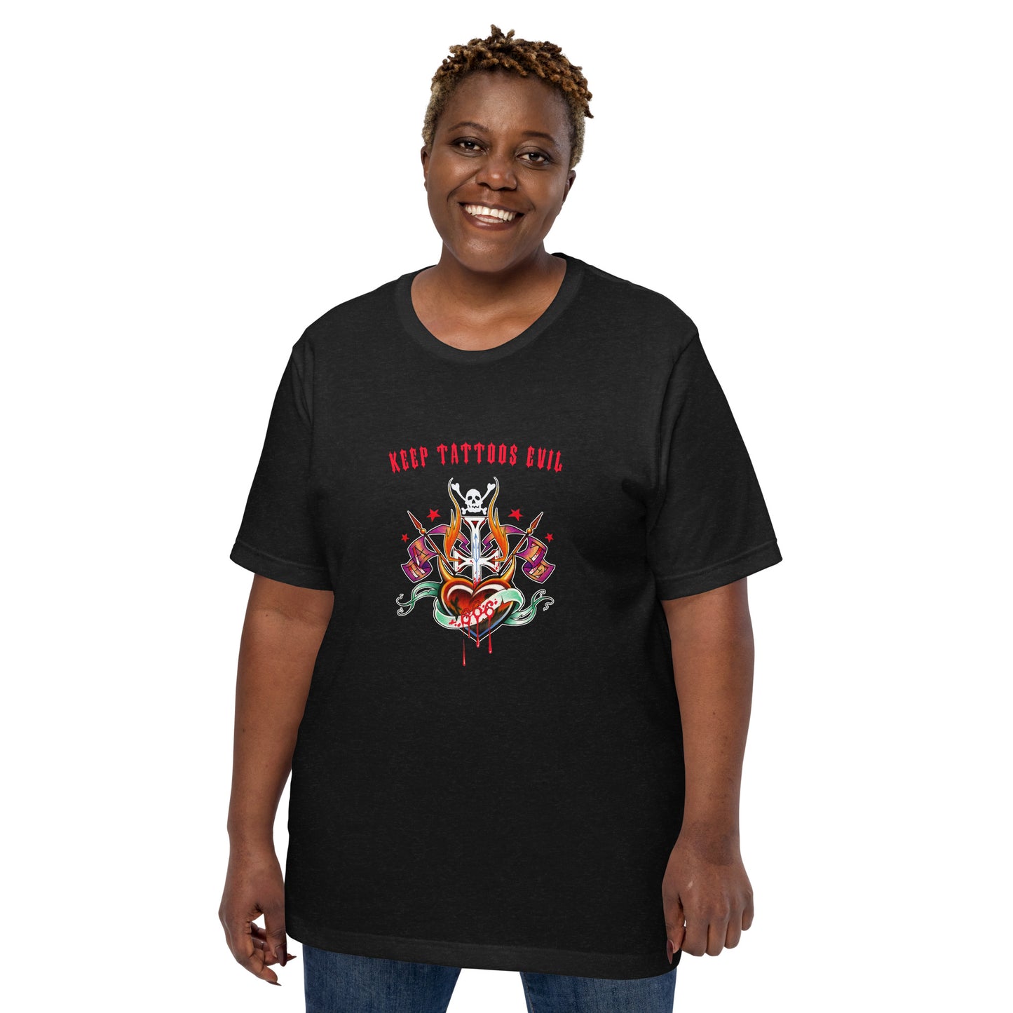 Keep Tattoos Evil Unisex t-shirt