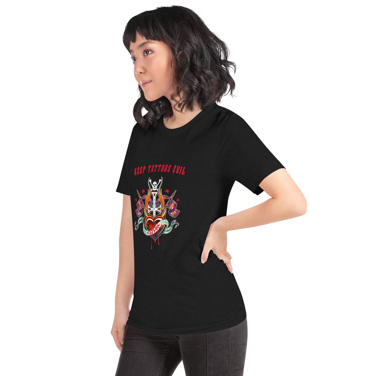 Keep Tattoos Evil Unisex t-shirt