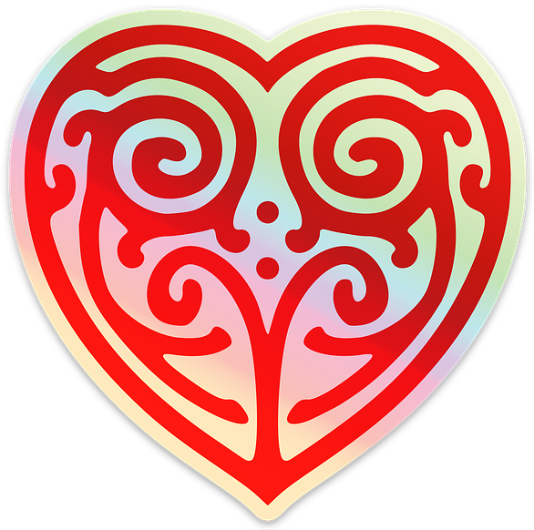Holographic BME Heart Sticker (10cm|3.9")