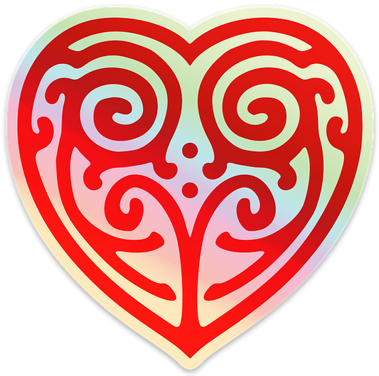 Holographic BME Heart Sticker (10cm|3.9")