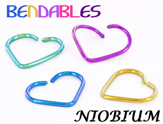 18g Niobium Bendable Heart - Daith Piercing Jewelry