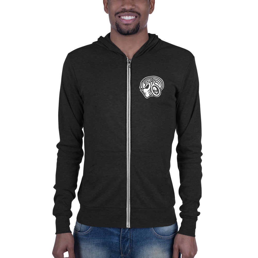 Team BME (Unisex zip hoodie with front and back design)